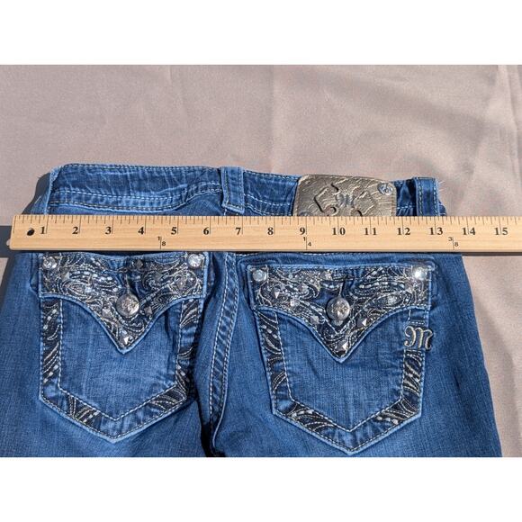 Miss Me Jeans Size 25 Ankle Skinny Y2K Rhinestone Embroidered - Picture 8 of 11